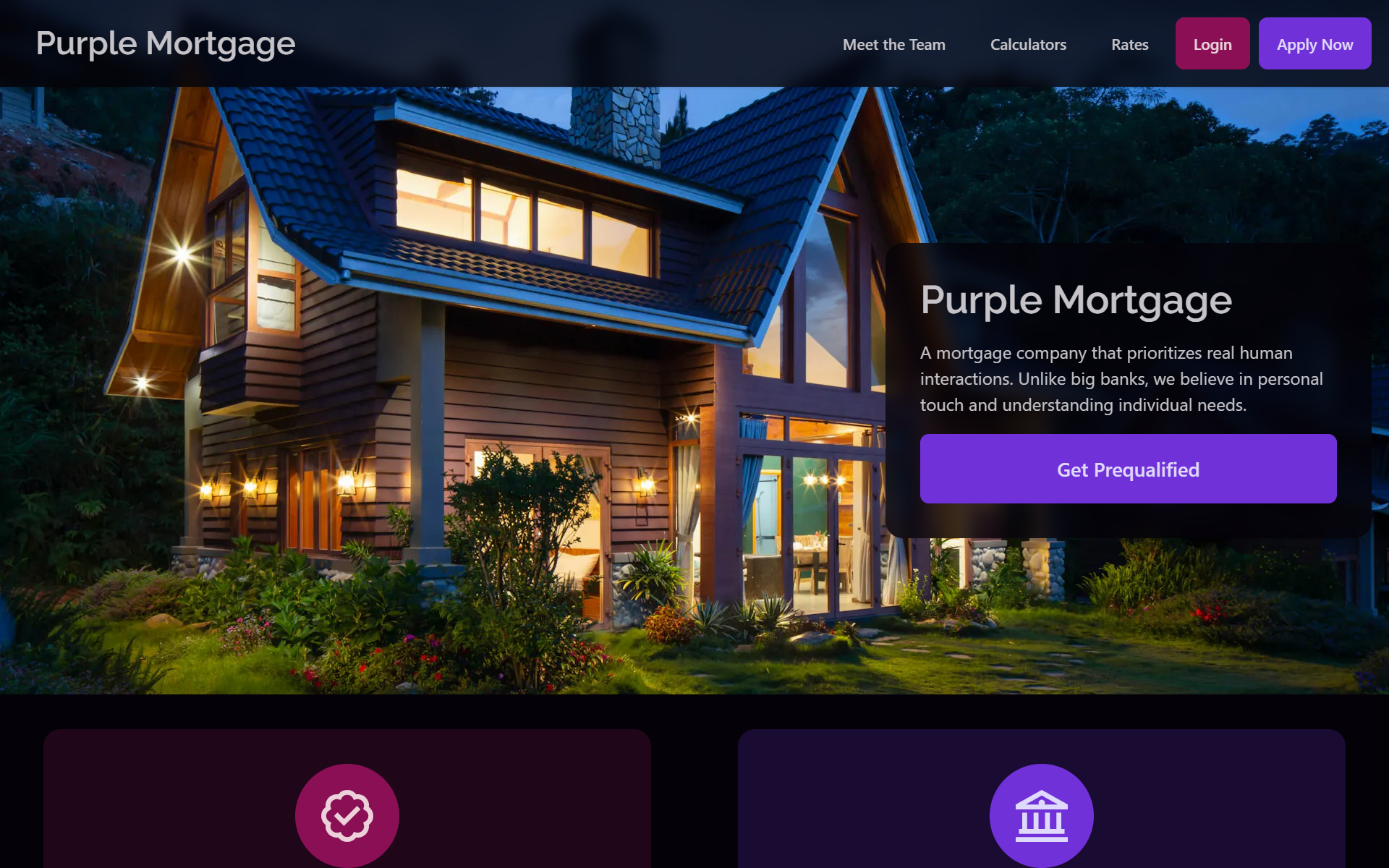 Screenshot of Purple Mortgage
